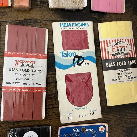 Vintage Craft Lot of 30 Wrights & More Sewing NOS Buttons Trim Rick Rack Piping - Picture 5 of 13